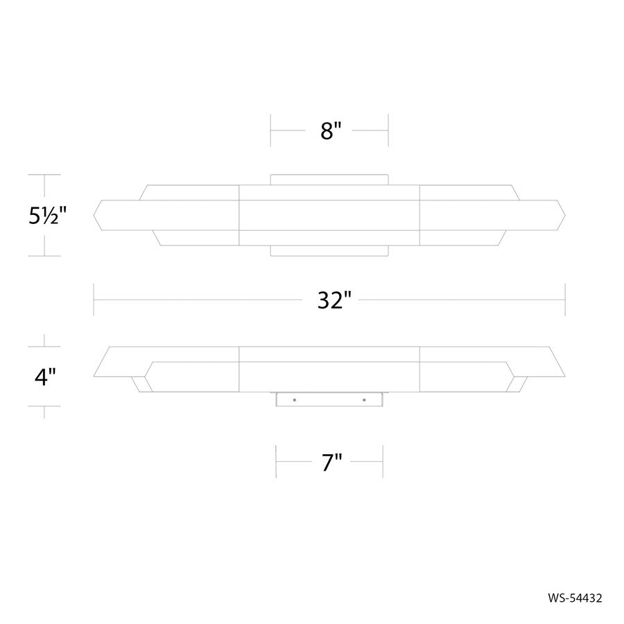 Modern Forms Montage 1Lt 32" LED Bath/Wall Light, Nickel/Clear