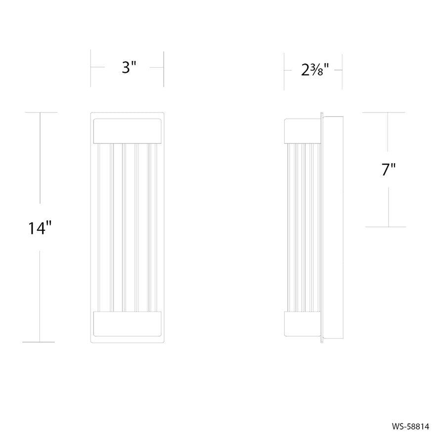 Modern Forms Tower 1Lt 14" LED Bath/Wall Light, Nickel/Clear