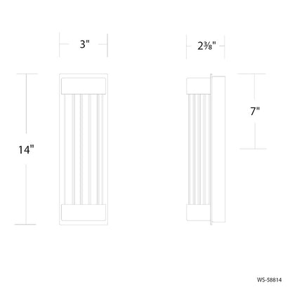 Modern Forms Tower 1Lt 14" LED Bath/Wall Light, Nickel/Clear