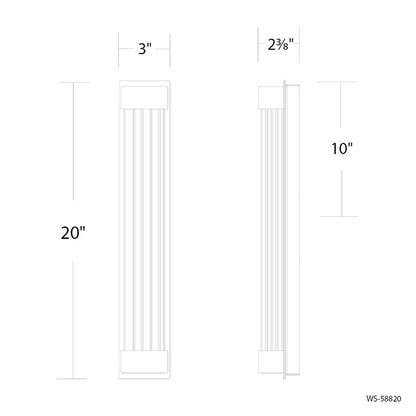 Modern Forms Tower 1Lt 20" LED Bath/Wall Light, Nickel/Clear