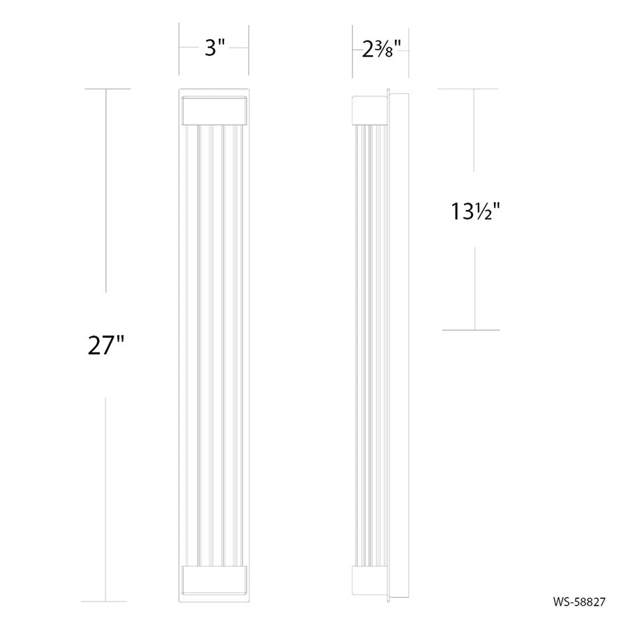 Modern Forms Tower 1Lt 27" LED Bath/Wall Light, Nickel/Clear
