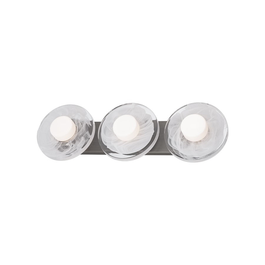 Modern Forms Fresco 3Lt 8" LED Bath Vanity/Wall Light, Nickel/Opal - WS-66525-BN