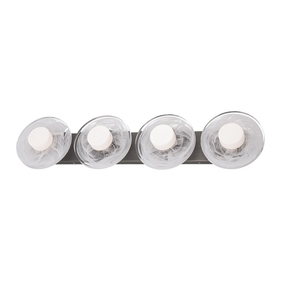 Modern Forms Fresco 4Lt 8" LED Bath Vanity/Wall Light, Nickel/Opal - WS-66534-BN