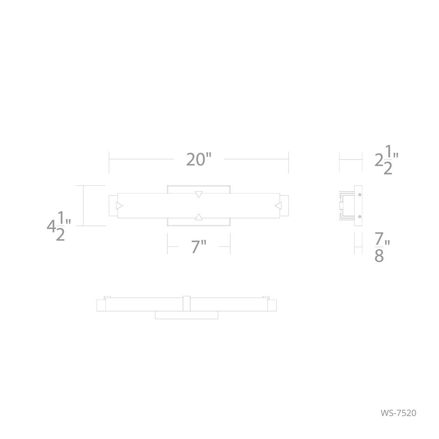 Modern Forms Carlisle 20" LED Bath/Wall Light, 2700K, Brass/White