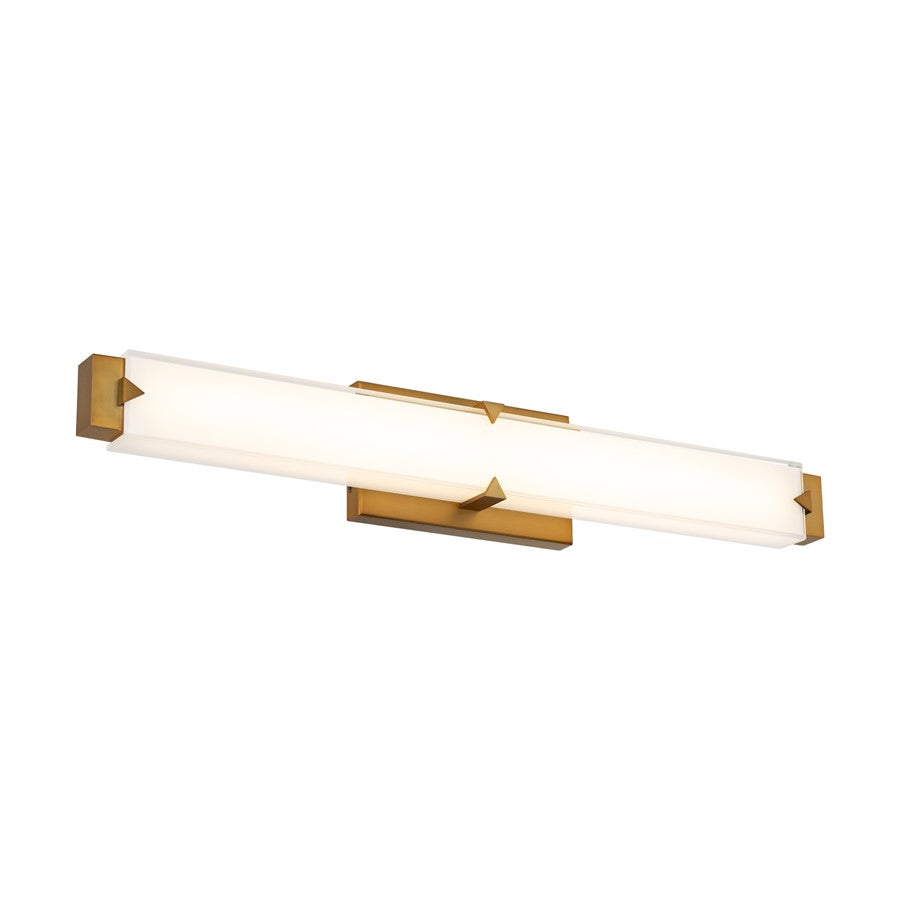Modern Forms Carlisle 27" LED Bath/Wall Light/3000K, Brass/White - WS-7527-30-AB