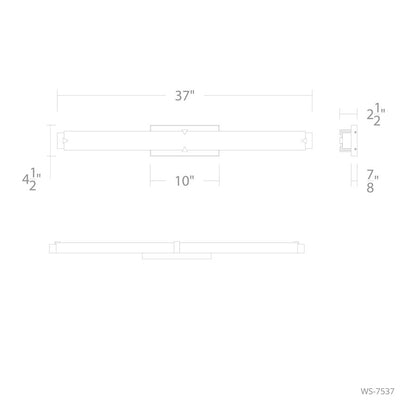 Modern Forms Carlisle 34" LED Bath/Wall Light, 3000K, Brass/White