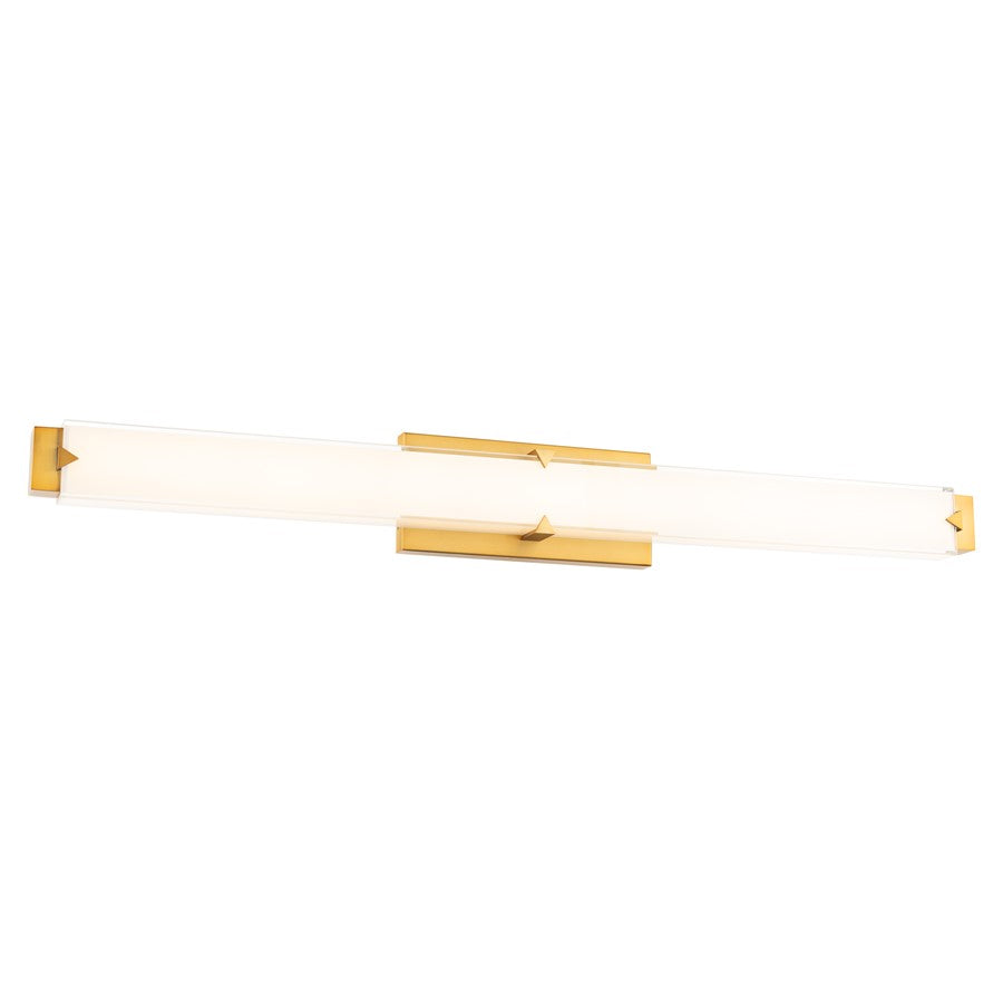Modern Forms Carlisle 34" LED Bath/Wall Light/3500K, Brass/White - WS-7537-35-AB