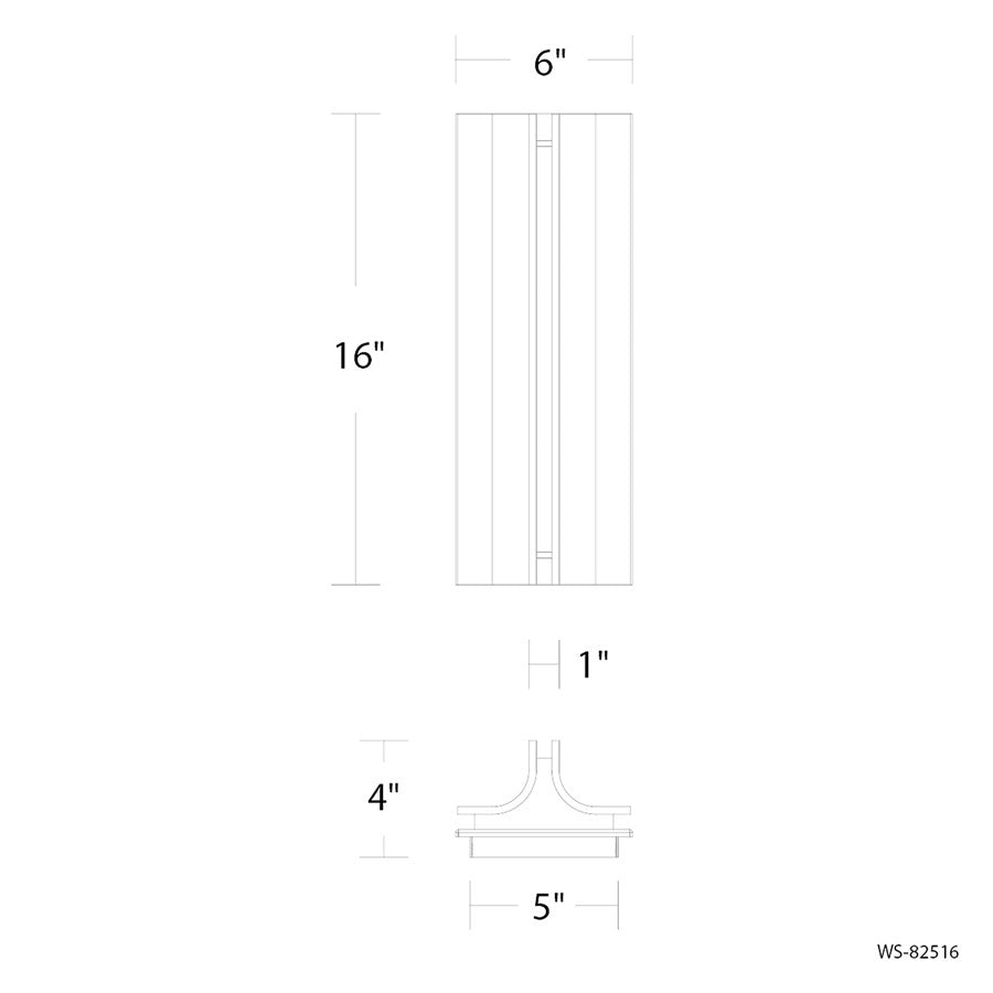 Modern Forms Strait 1Lt 16" LED Wall Sconce, 2700K, Brass/White