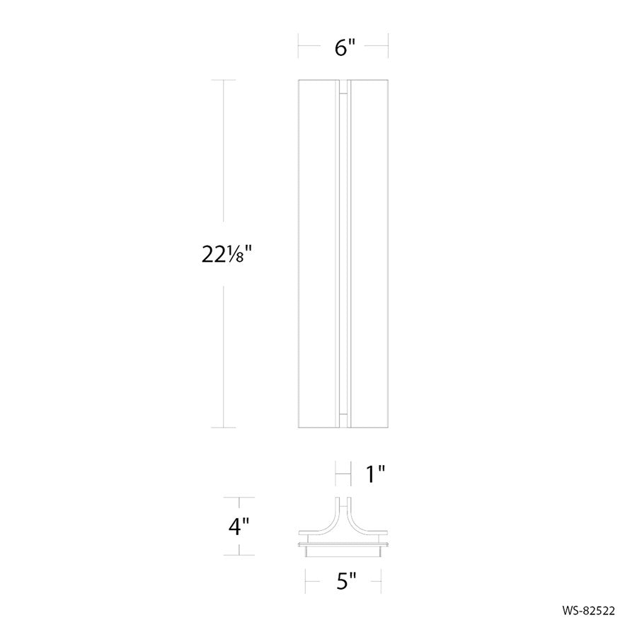 Modern Forms Strait 1Lt 22" LED Wall Sconce, 3500K, Brass/White