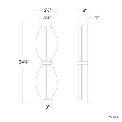 Modern Forms Deco 2Lt 24" LED Bath/Wall Light, 3000K, Brass/Clear