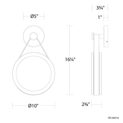 Modern Forms Clare 16.25" LED Wall Sconce, Brown/Brass/Clear