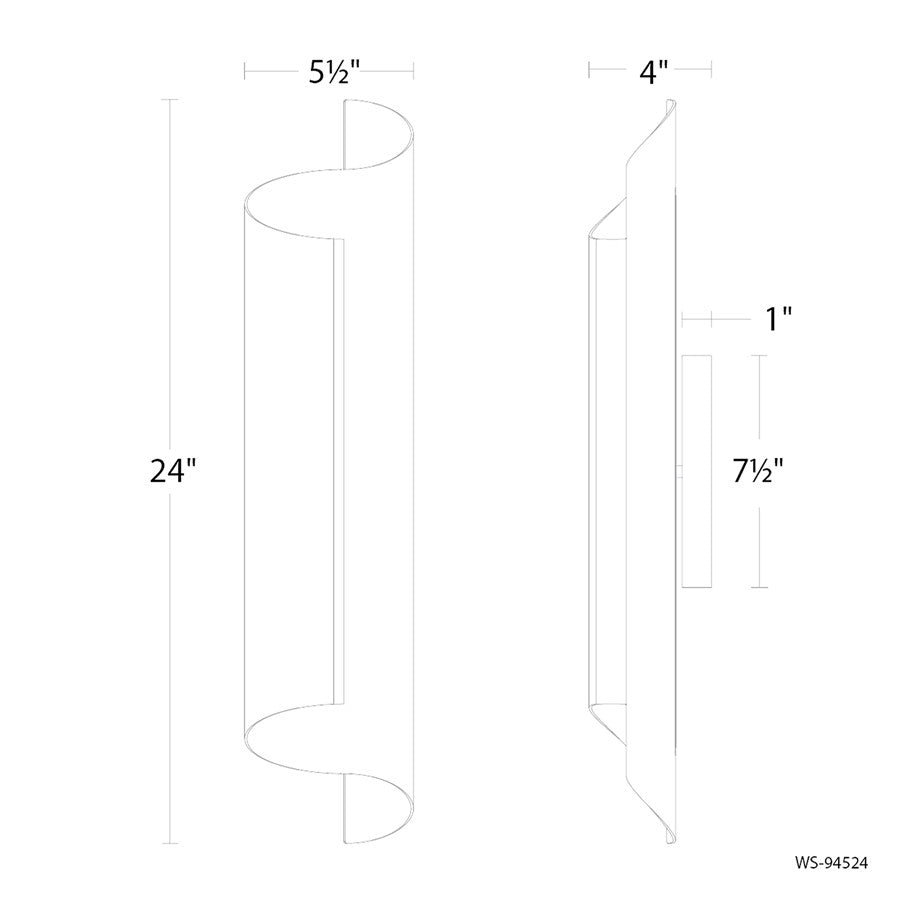 Modern Forms Pirouette 1Lt 24" LED Wall Sconce, 2700K, Nickel
