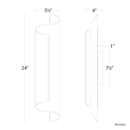 Modern Forms Pirouette 1Lt 24" LED Wall Sconce, 2700K, Nickel