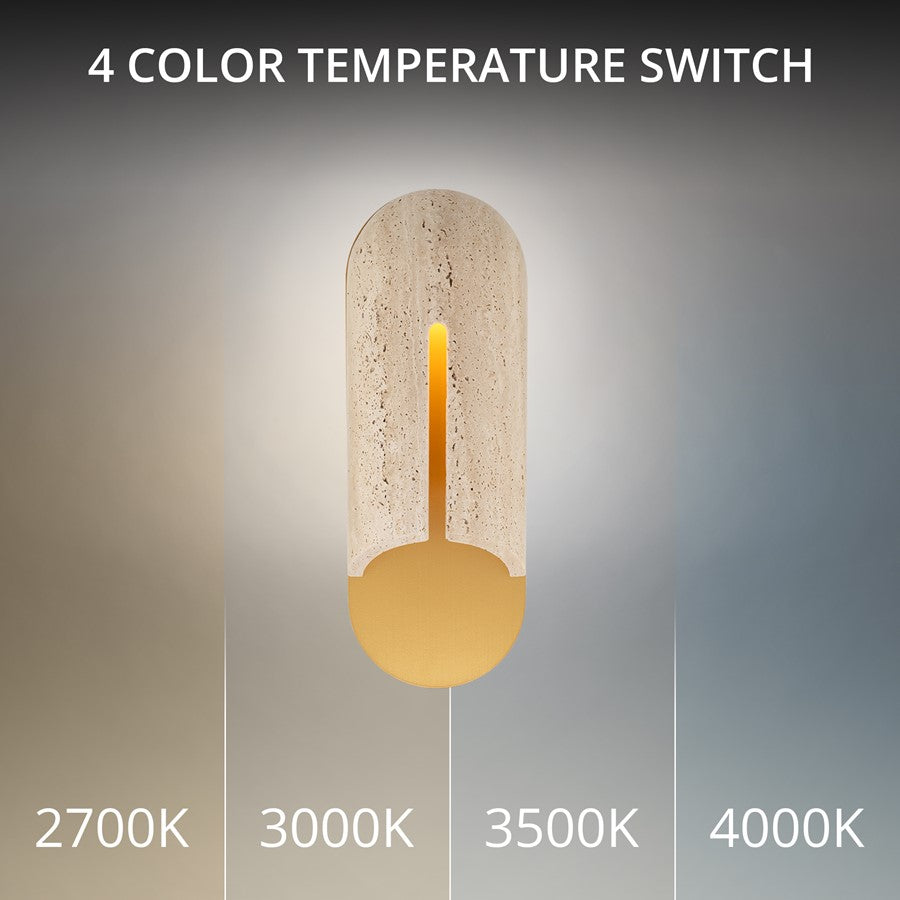 Modern Forms Clog 16" LED Outdoor Wall/2700K, Beige/Brass