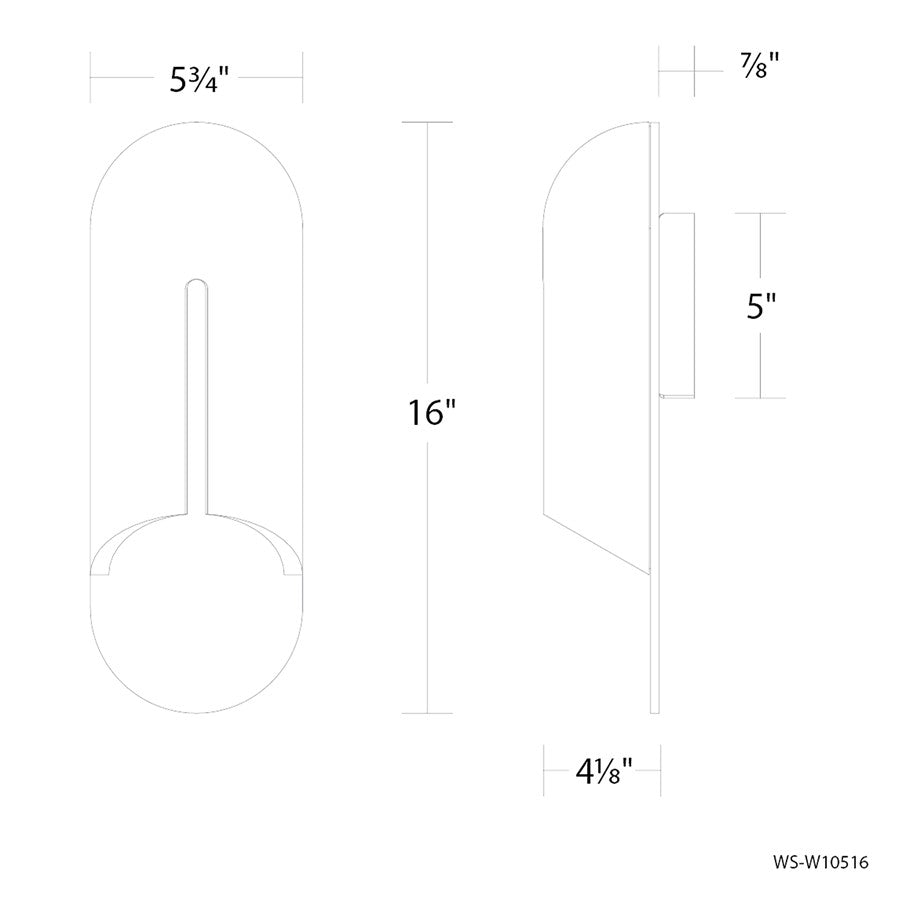 Modern Forms Clog 16" LED Outdoor Wall/2700K, Beige/Brass