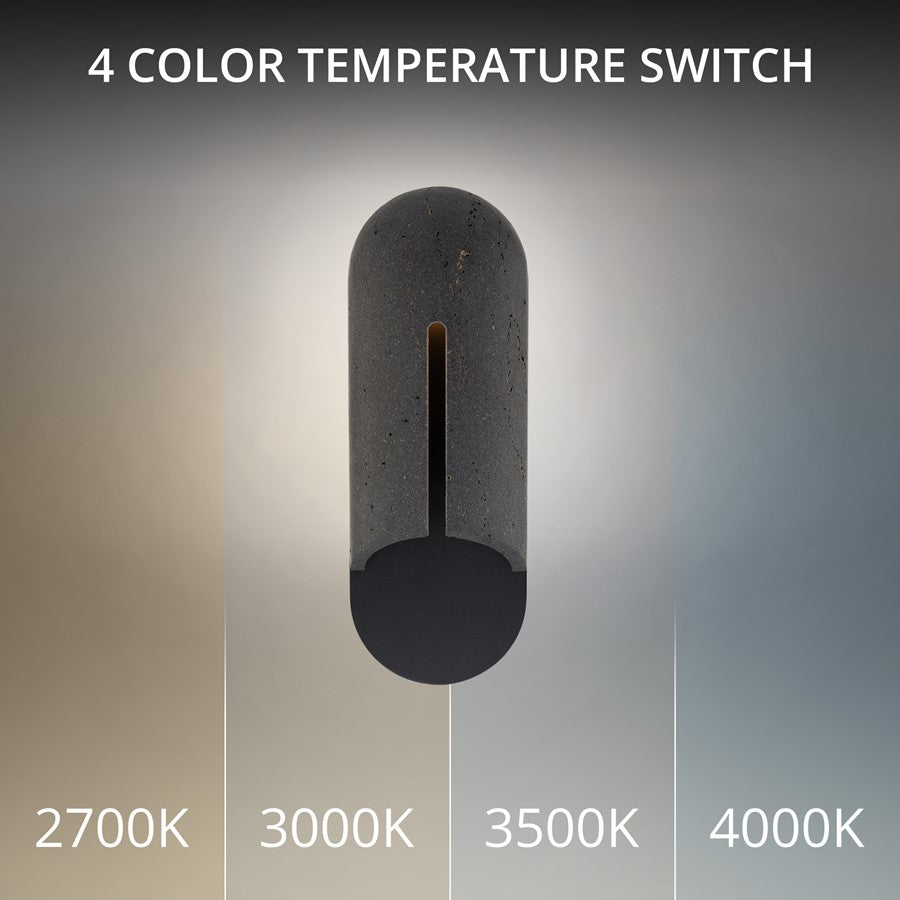 Modern Forms Clog 16" LED Outdoor Wall/3000K, Bassalt Stone/Black/Grey