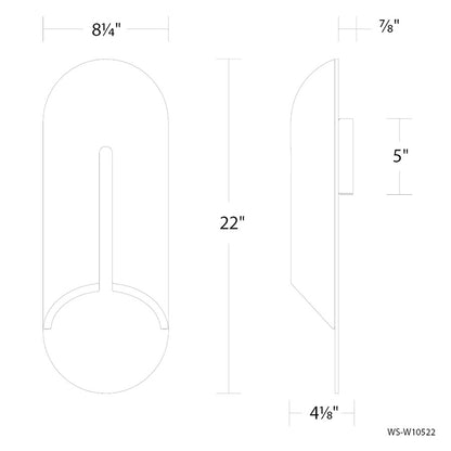 Modern Forms Clog 22" LED Outdoor Wall Light, Beige/Brass
