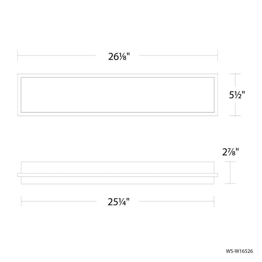 Modern Forms Ice Bar 26" LED Outdoor Wall/3500K, Black/Clear/White