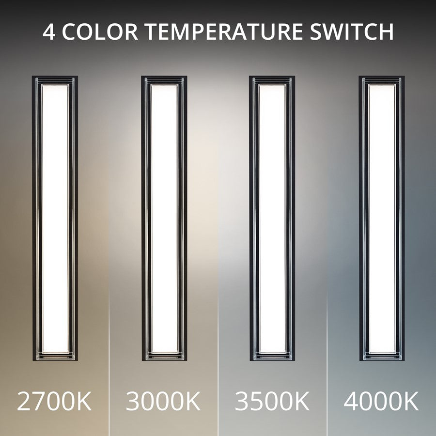Modern Forms Ice Bar 34" LED Outdoor Wall Light, Black/Clear/White
