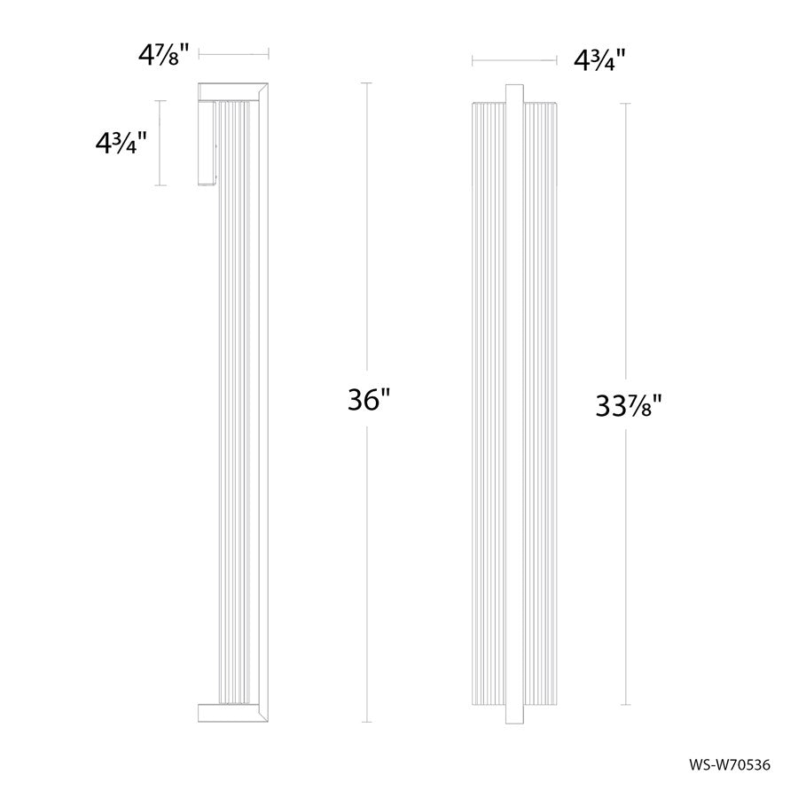 Modern Forms Krimp 1Lt 36" LED Outdoor Wall Light, Black