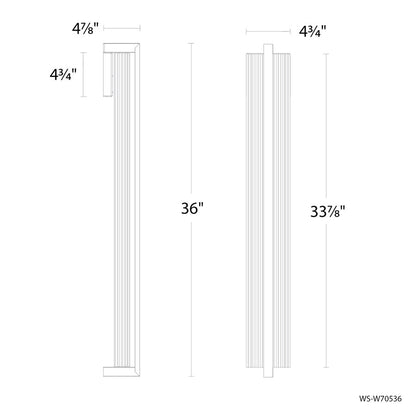 Modern Forms Krimp 1Lt 36" LED Outdoor Wall Light, Black