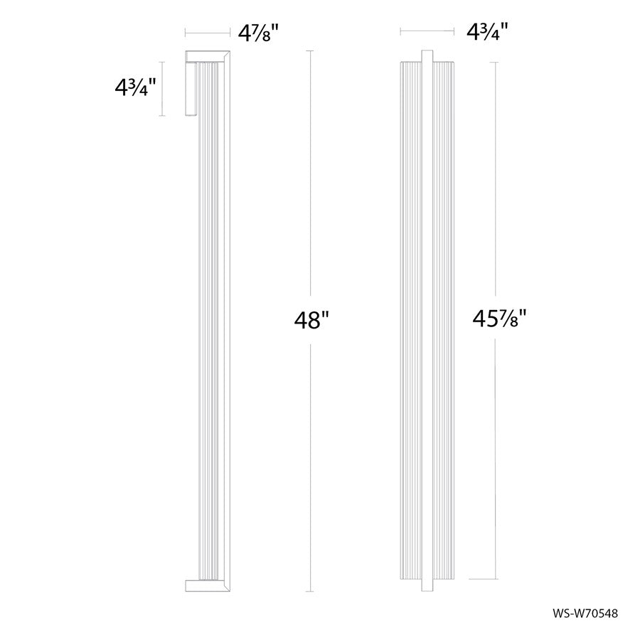 Modern Forms Krimp 1Lt 48" LED Outdoor Wall Light, Black