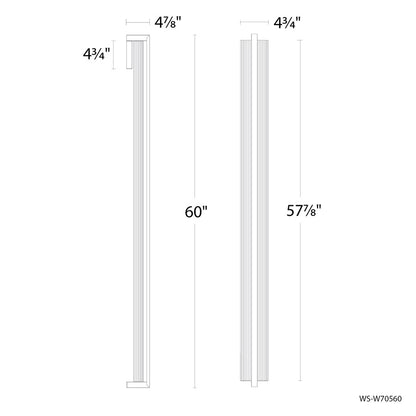 Modern Forms Krimp 1Lt 60" LED Outdoor Wall Light, Black