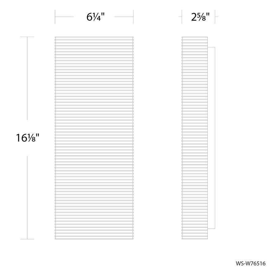 Modern Forms Pillar 2Lt 16" LED Outdoor Wall Light, 3000K, BK