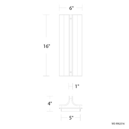 Modern Forms Strait 16" LED Outdoor Wall Light, 2700K, Black