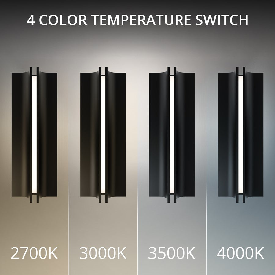 Modern Forms Strait 16" LED Outdoor Wall Light, 3000K, Black