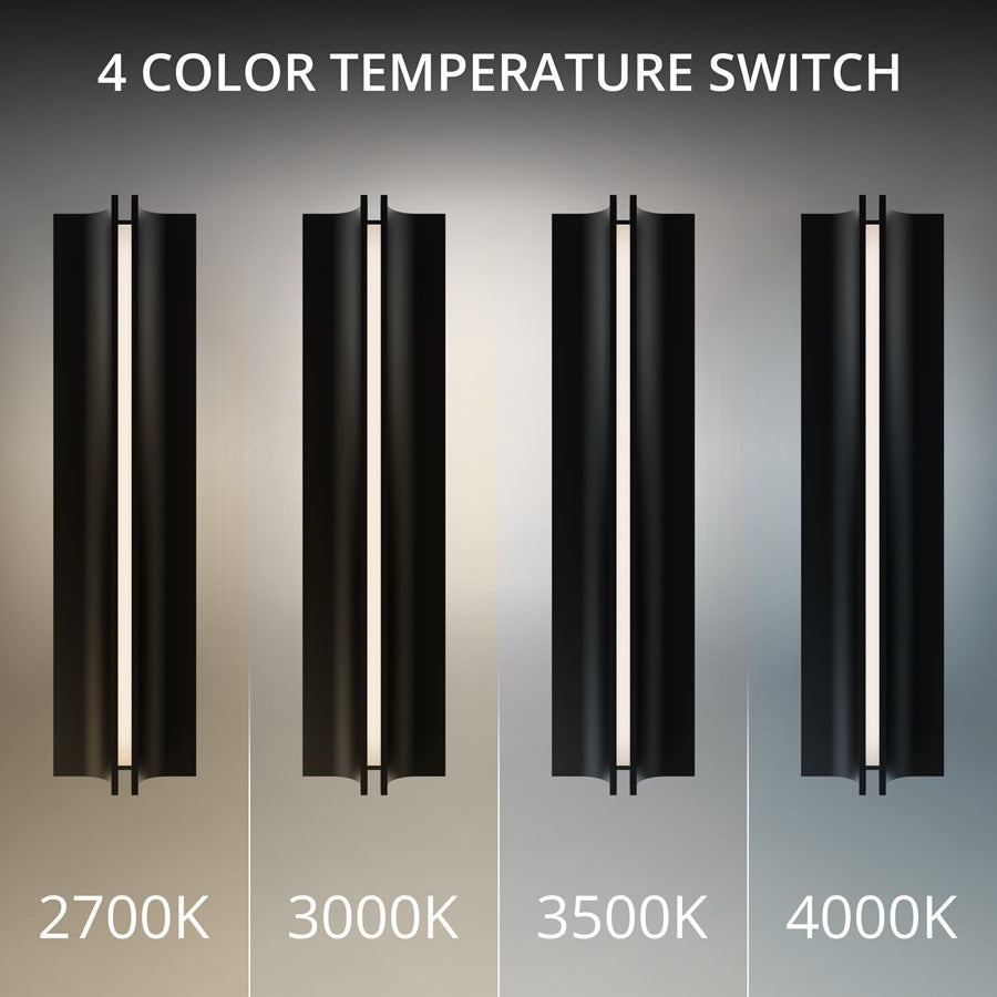 Modern Forms Strait 22" LED Outdoor Wall Light, 3000K, Black