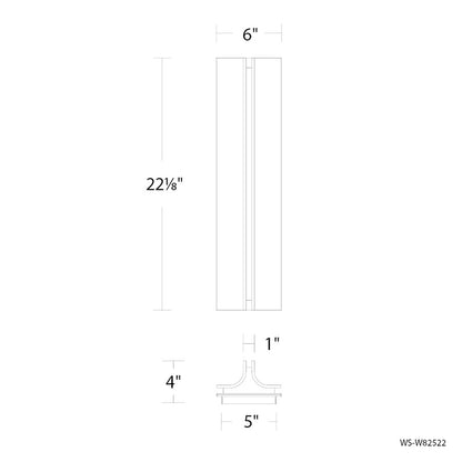 Modern Forms Strait 1Lt 22" LED Outdoor Wall Light, Black