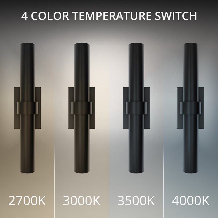 Modern Forms Quincy 2Lt 20" LED Outdoor Wall Light, Black