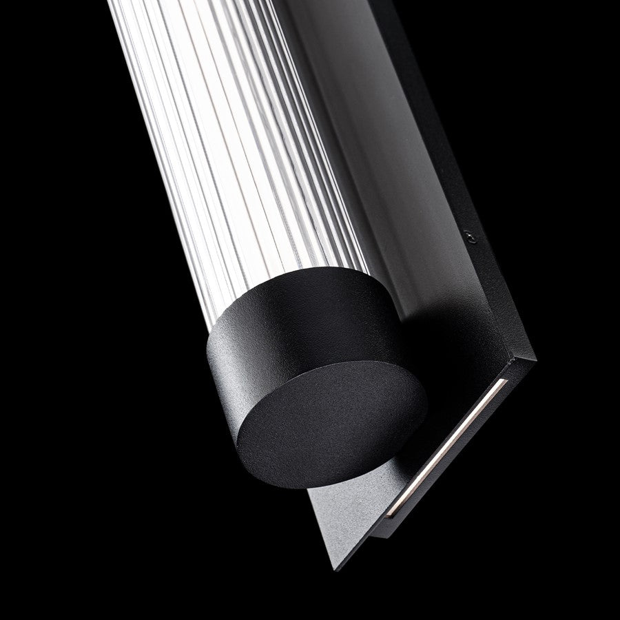 Modern Forms Chyzel 18" LED Outdoor Wall Light, Black/Clear/Frost