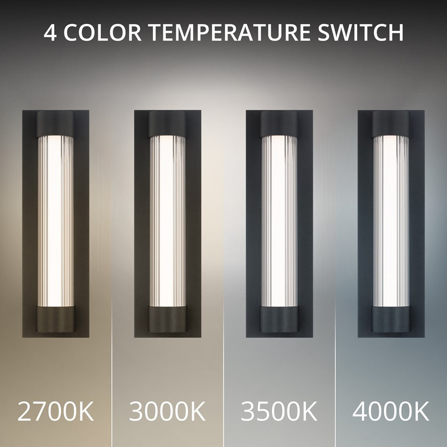 Modern Forms Chyzel 18" LED Outdoor Wall Light, Black/Clear/Frost