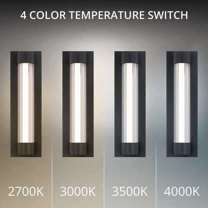 Modern Forms Chyzel 18" LED Outdoor Wall Light, Black/Clear/Frost