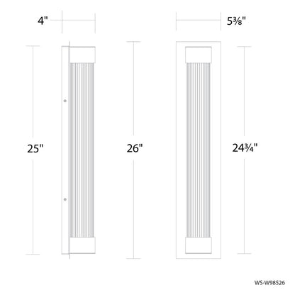 Modern Forms Chyzel 26" LED Outdoor Wall Light, Black/Clear/Frost
