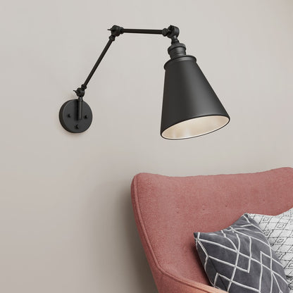 Millennium Lighting Evonne 1Lt Swing Arm Sconce, Black/Black
