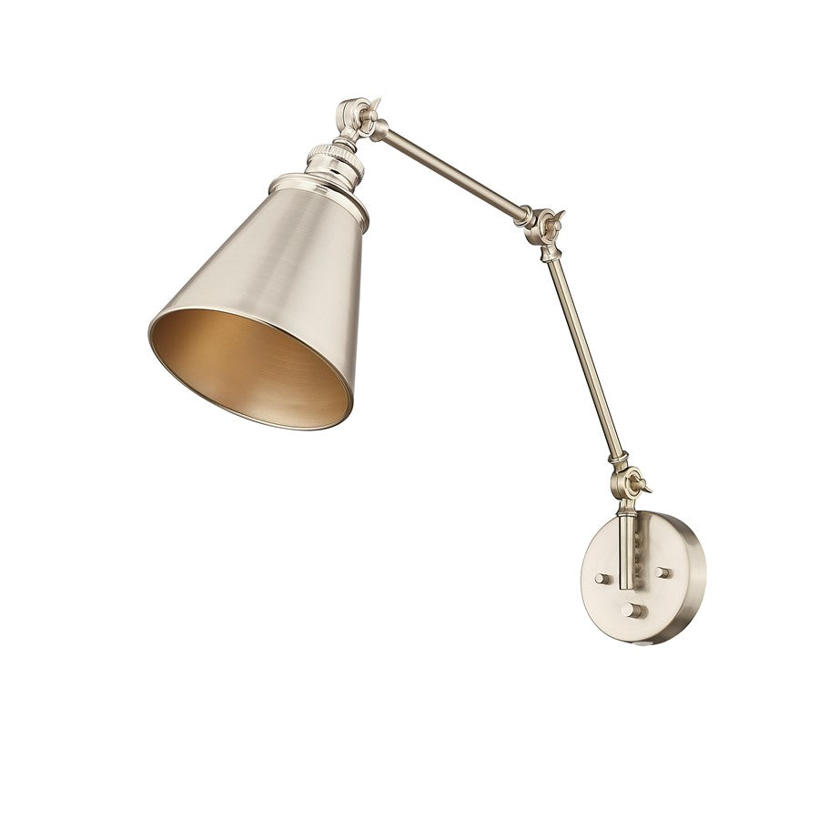 Millennium Lighting Evonne 1Lt Swing Arm Sconce, Gold/ Gold - 10001-MG