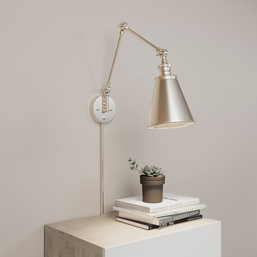 Millennium Lighting Evonne 1Lt Swing Arm Sconce, Gold/ Gold
