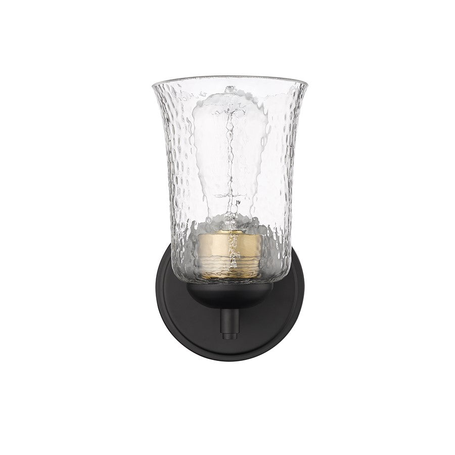 Millennium Lighting Abilene 1Lt Wall Sconce, Matte Black/Clear - 10101-MB