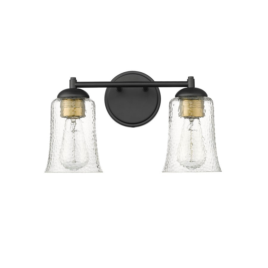 Millennium Lighting Abilene 2Lt Vanity, Black/Clear - 10102-MB