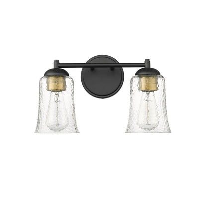Millennium Lighting Abilene 2Lt Vanity, Black/Clear - 10102-MB