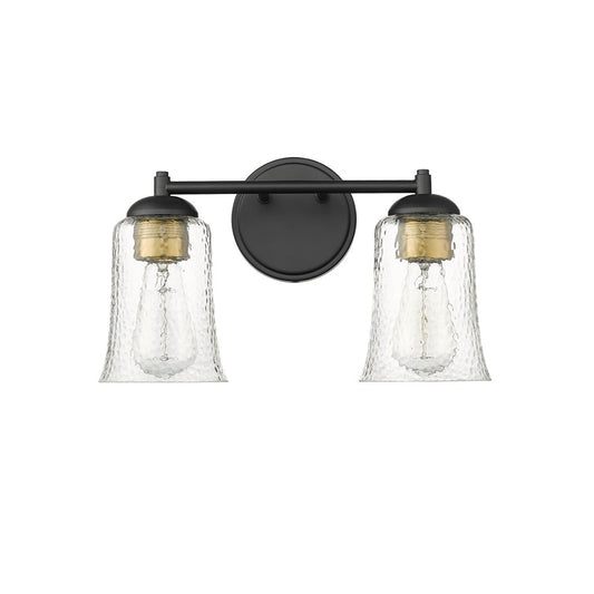 Millennium Lighting Abilene 2Lt Vanity, Black/Clear - 10102-MB
