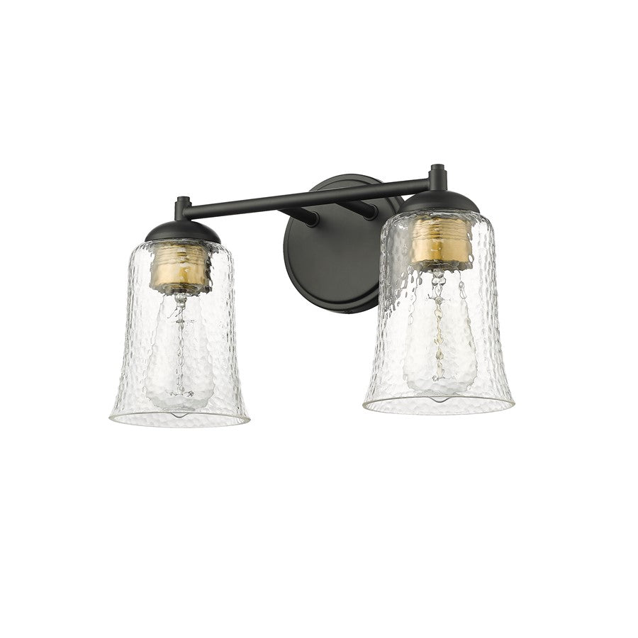 Millennium Lighting Abilene 2Lt Vanity, Black/Clear