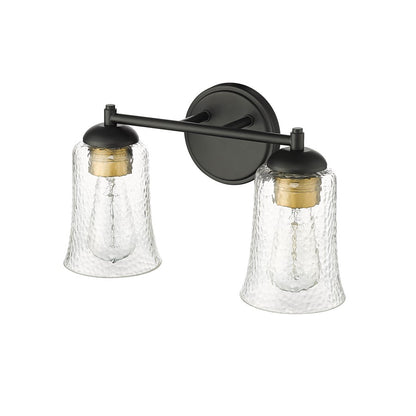 Millennium Lighting Abilene 2Lt Vanity, Black/Clear