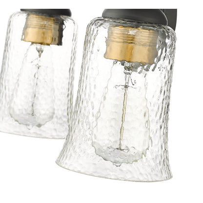 Millennium Lighting Abilene 2Lt Vanity, Black/Clear