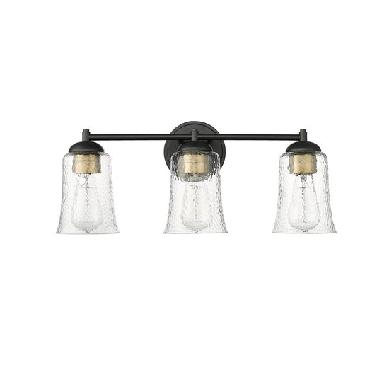 Millennium Lighting Abilene 3Lt Vanity, Black/Clear - 10103-MB