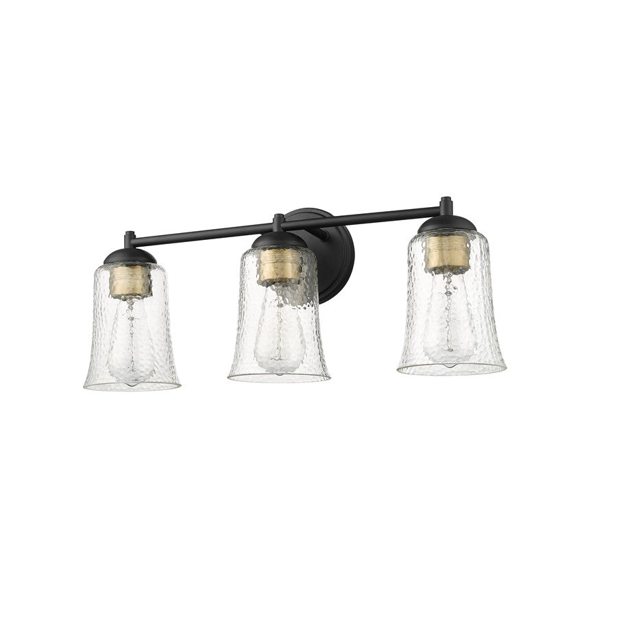 Millennium Lighting Abilene 3Lt Vanity, Black/Clear