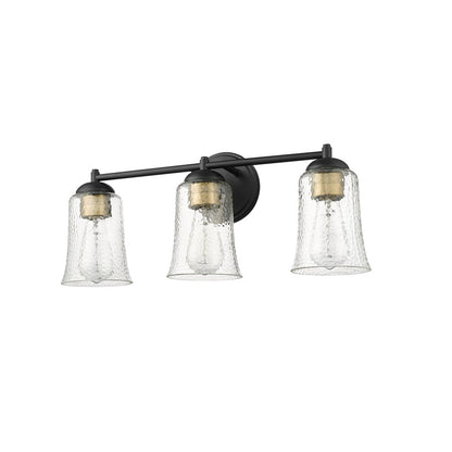 Millennium Lighting Abilene 3Lt Vanity, Black/Clear